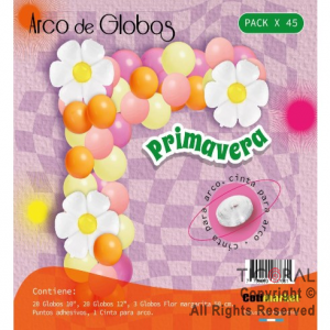 SET DE GLOBOS ARCO GUIRNALDA PRIMAVERA X 45 UNIDADES X 1